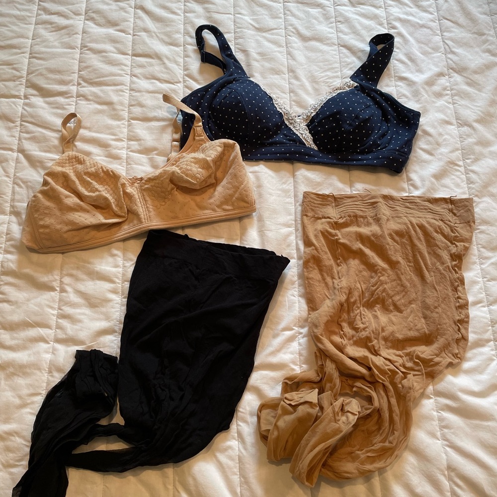 Maternity / Nursing bras and nylons set.  40C / L